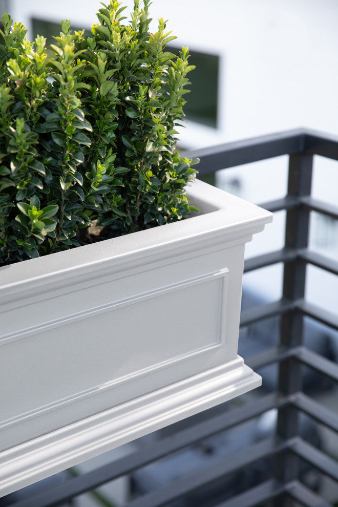 Brixton Window Box Planter With Bracket, 36", White, 36 Inch, 1 Pack