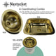 Nantucket Sinks 17.5"x14.5" Rectangle Undermount Bar Sink, Polished Brass