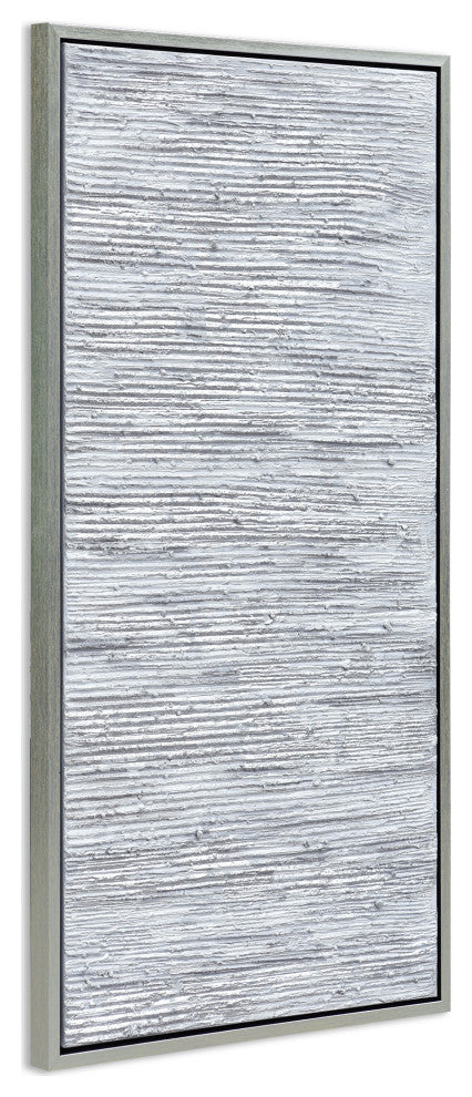 Silver Abstract Textured Metallic Hand Painted Wall Art by Martin Edwards