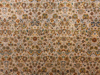Turkish-Knotted Saeed Light Brown/Light Green Rug, 10'2"x14'2"