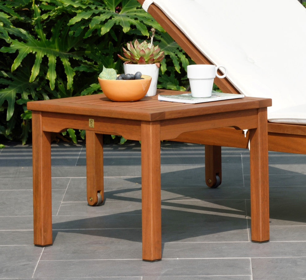 Amazonia Kingsbury 1-piece Square and Durable Side Table | Eucalyptus Wood