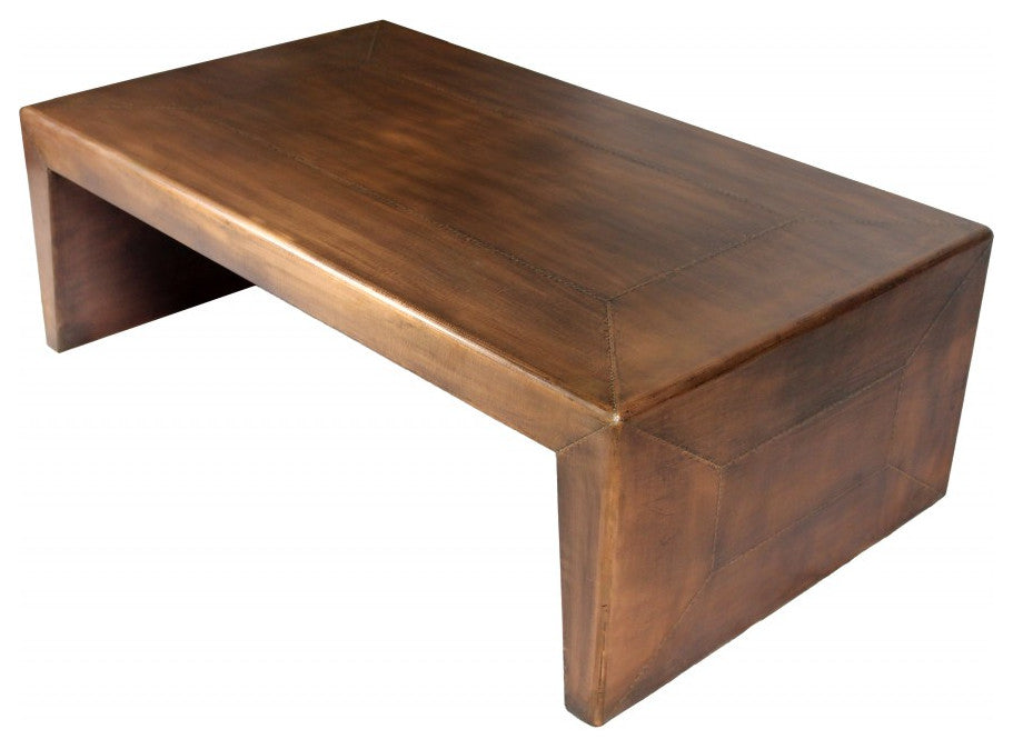 Modern Copper Tone Coffee Table