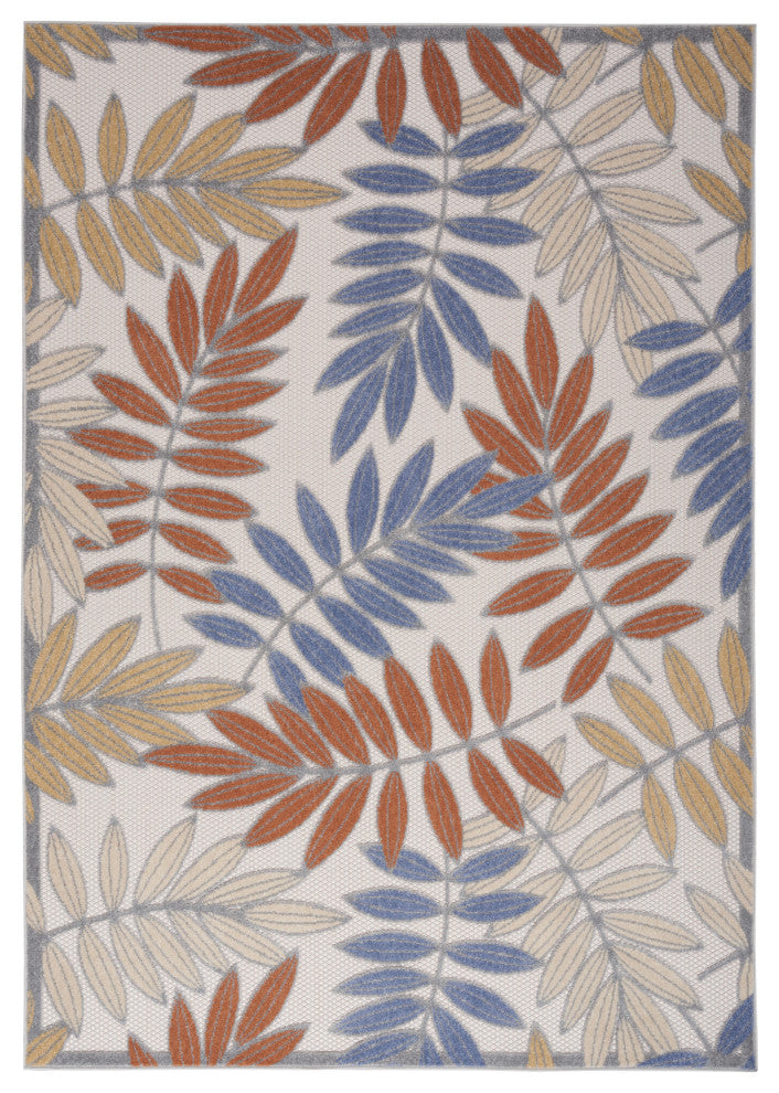 Nourison Aloha 6' x 9' Blue Mocha Outdoor Rug