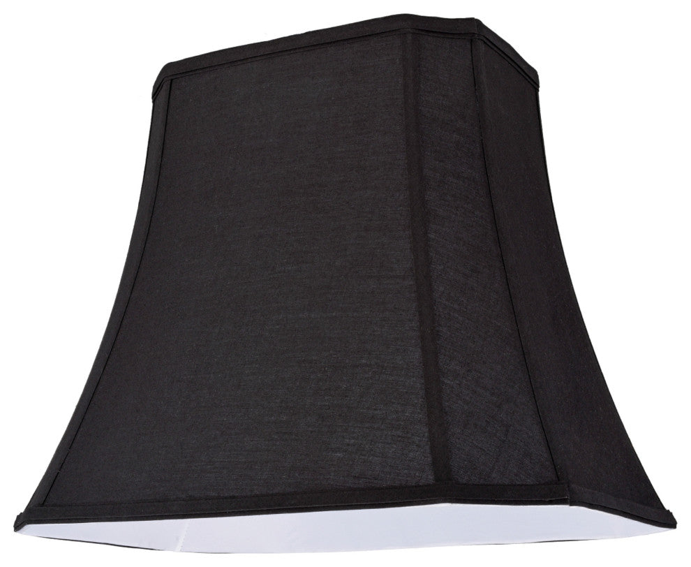 34046 Oblong Cut Corner Bell Spider Lamp Shade, Black, 12" wide, 10"x12"x13"