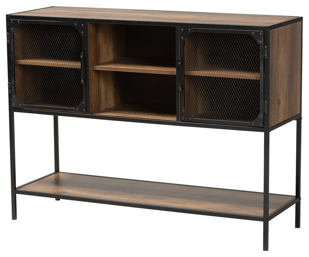 Rana Walnut Brown and Black Sideboard