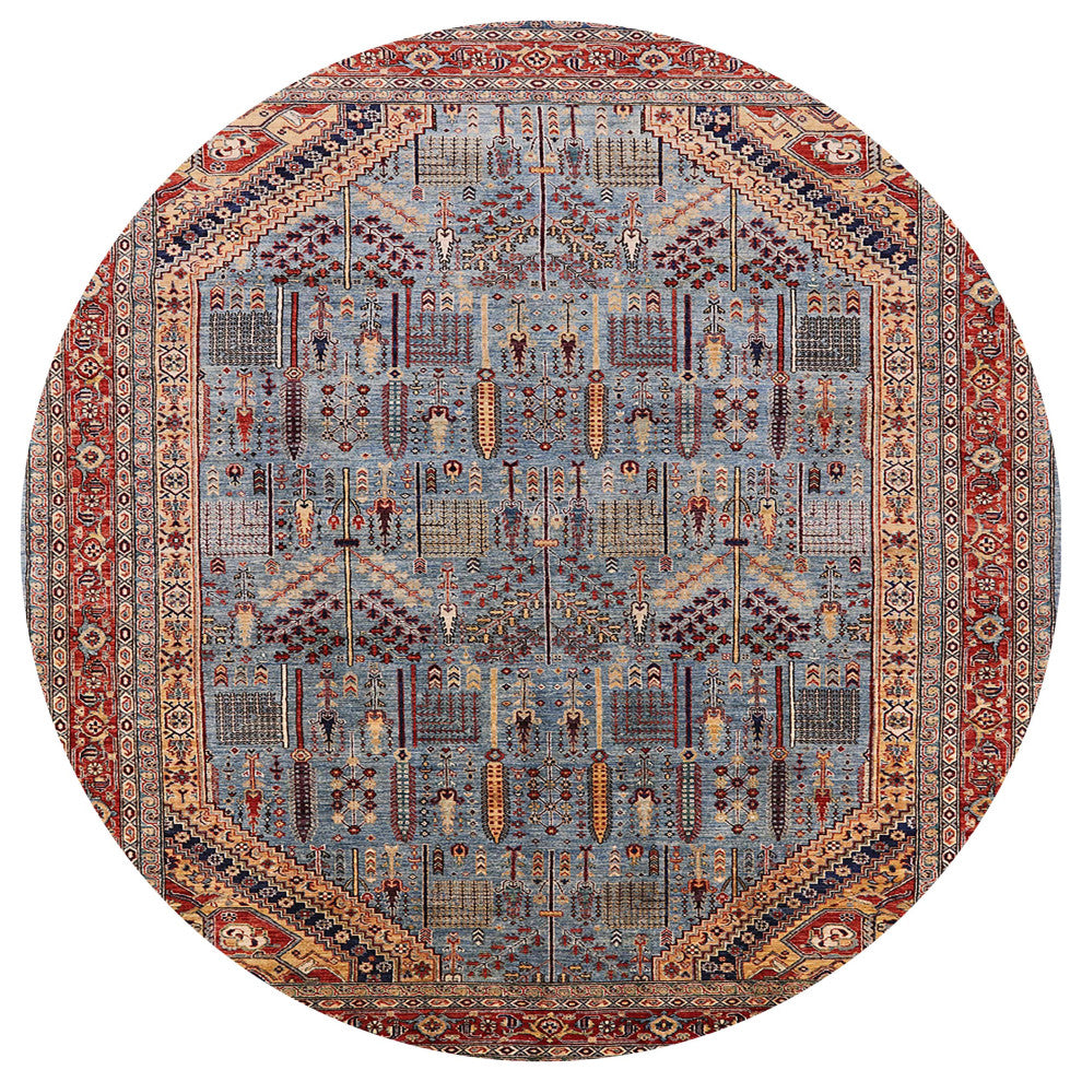 Ahgly Company Indoor Round Mid-Century Modern Area Rugs, 5' Round