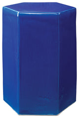 Porto Ceramic Indoor/Outdoor Side Table, Cobalt Blue, Large