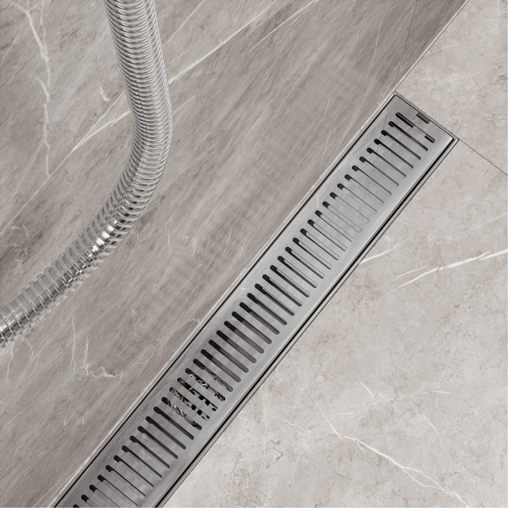 VIGO Elan Linear Shower Drain, Chrome, 24"