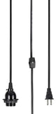 21006, 1-Light Plug-in Hanging Socket Pendant Fixture With Matte Black Socket