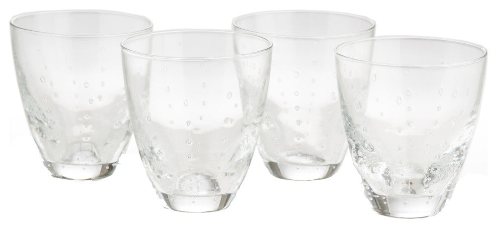 Rain Drop Double Old-Fashioned, Clear, Set of 4