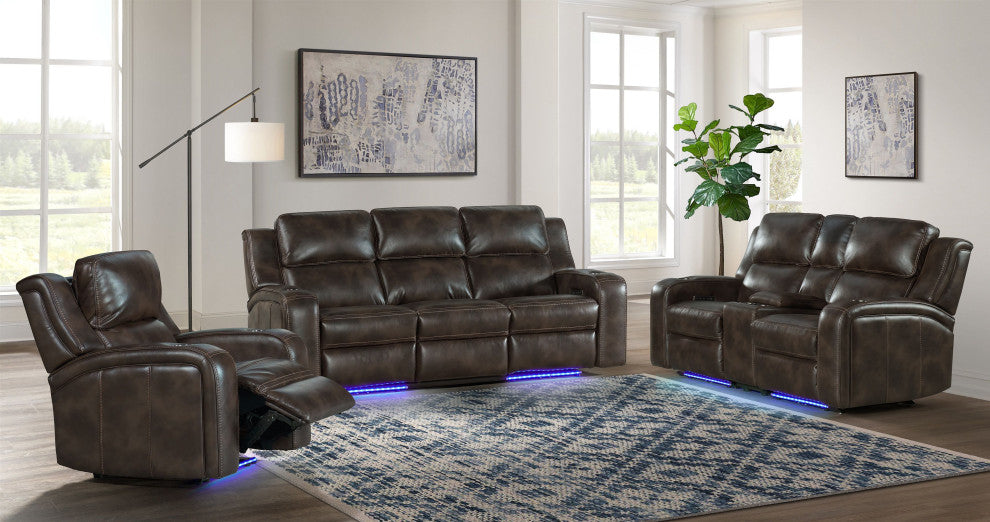 Silhouette 3-Piece Loveseat With Dual-Power Recline, Bolero Coffee