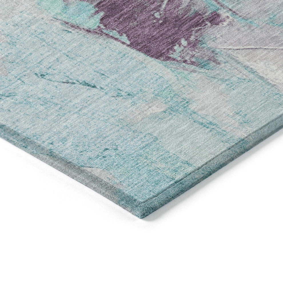 Machine Washable Indoor/Outdoor Chantille ACN1914 Teal 2'3" x 7'6" Runner Rug
