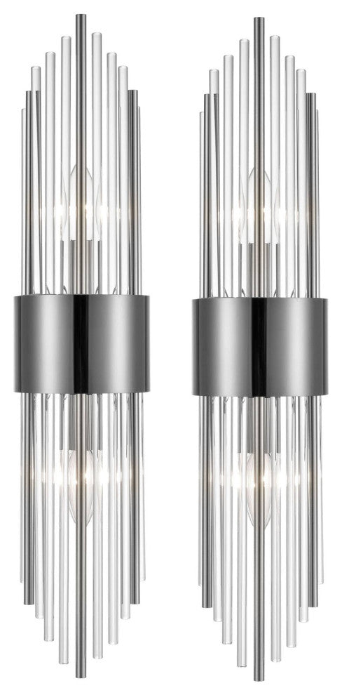 Modern Crystal Wall Sconce Set of 2, Black