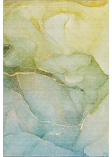 Premium Machine Washable Mayfield AMF508 Green 8' x 10' Rug