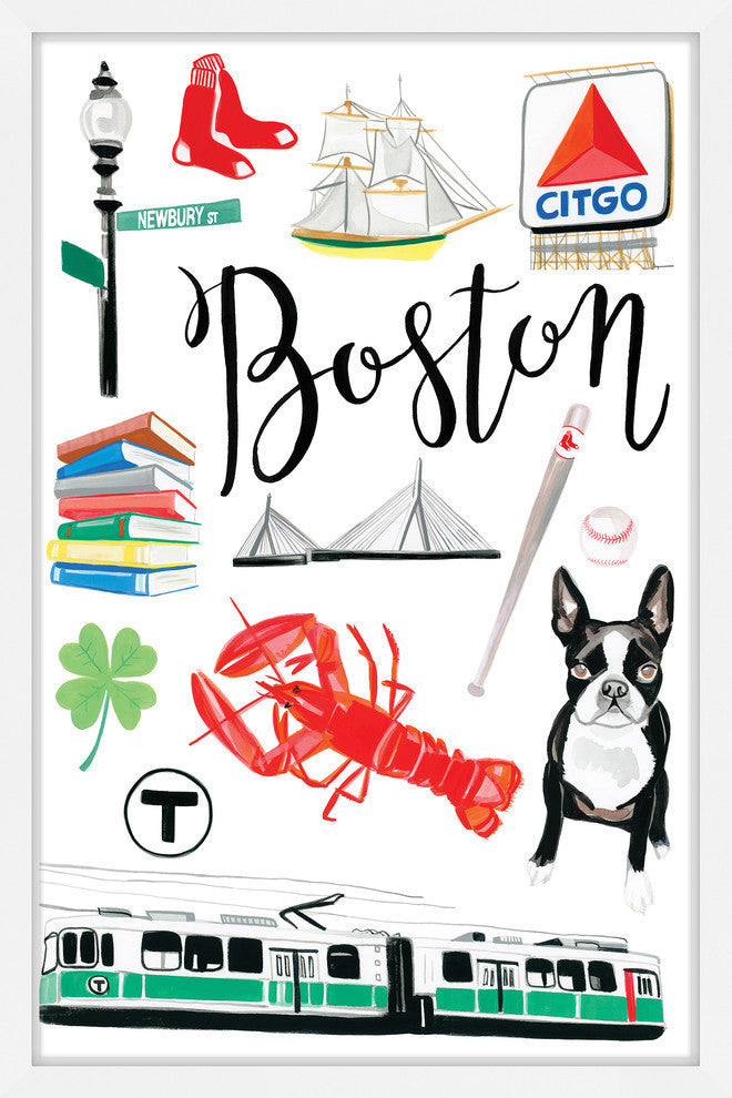 "Boston Icons" Framed Painting Print, 12x18