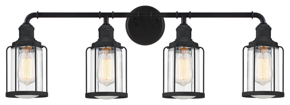 Quoizel LUD8634 4 Light 34"W Vanity Light - Earth Black