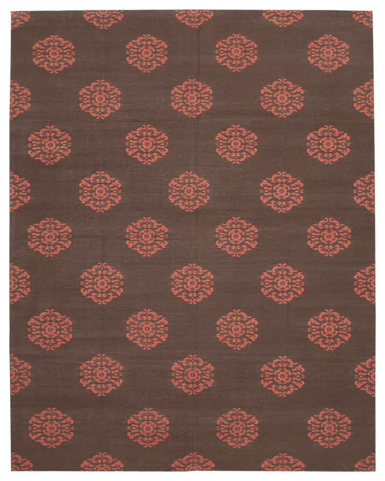 Rug N Carpet - Handmade Wool 9' 4'' x 11' 11'' Flatweave Dhurrie Kilim Rug