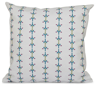 Jodhpur Stripe, Stripe Print Pillow, Teal, 18"x18"