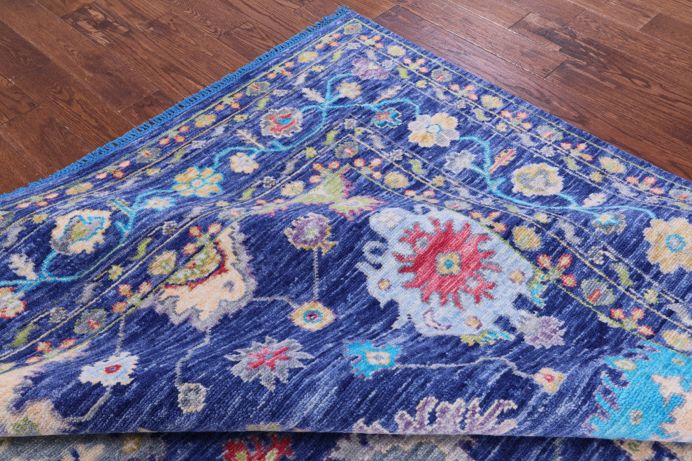 9' 2" X 12' 1" Hand-Knotted Turkish Oushak Wool Rug - Q14959