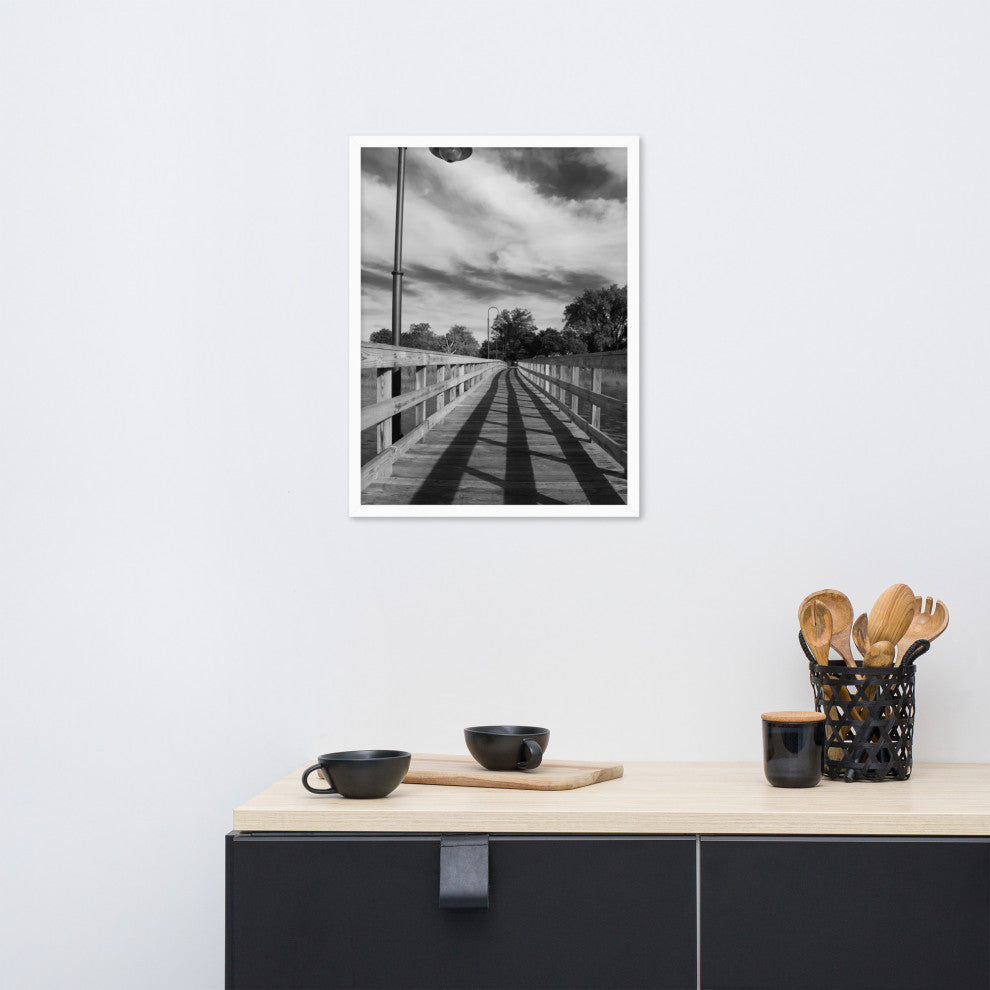 Follow the Lines Rural Landscape Framed Photo Paper Wall Art Prints, White, 18" X 24"