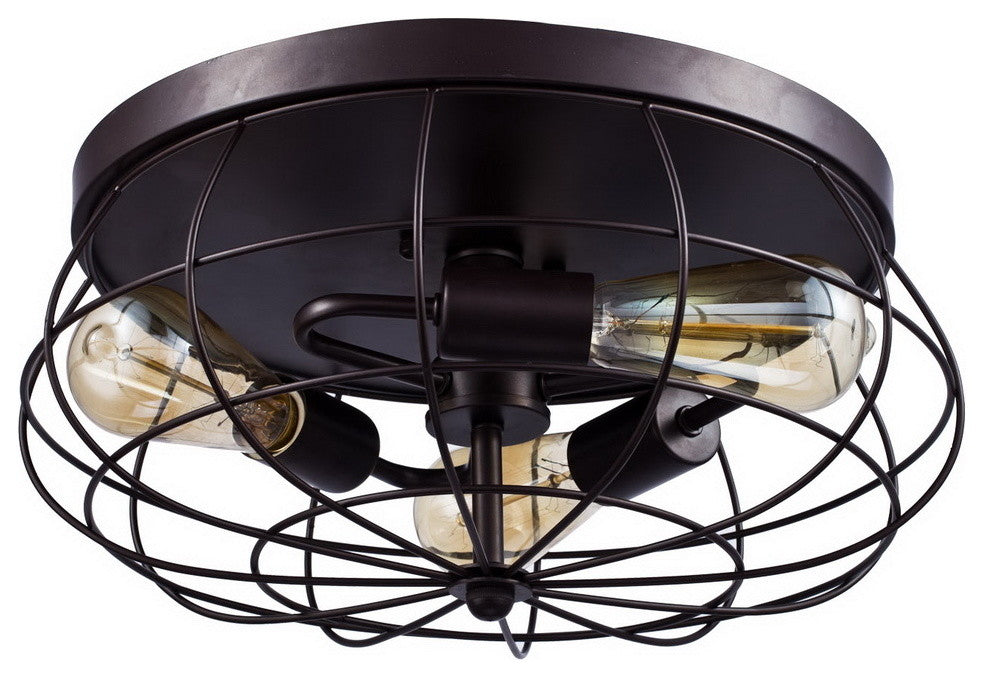 Oil Rubbed Bronze Flush Mount Ceiling Light, 3-Light