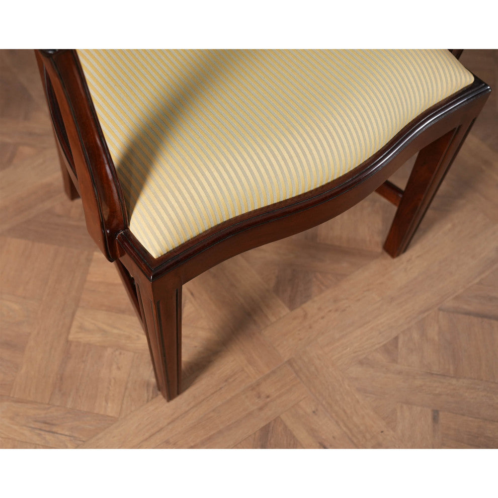 Oval Back Inlaid Arm Chair