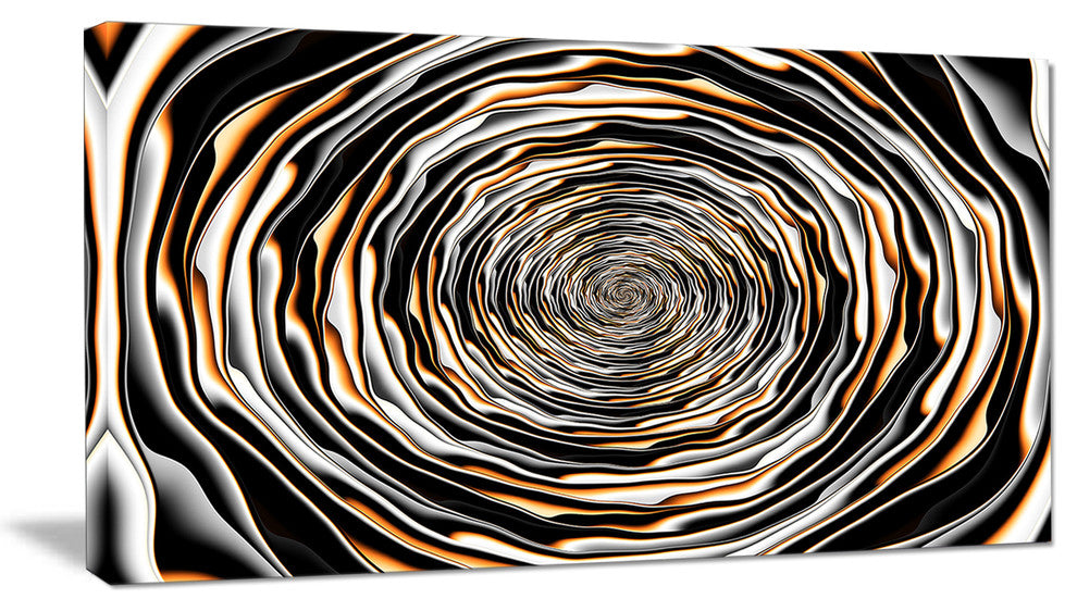 Fractal Rotating Abstract Design, Large Abstract Canvas Artwork, 32"x16"