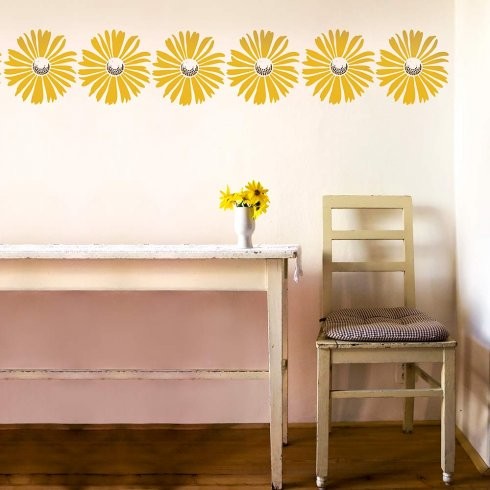Happy Daisy Wall Art Stencil, Medium