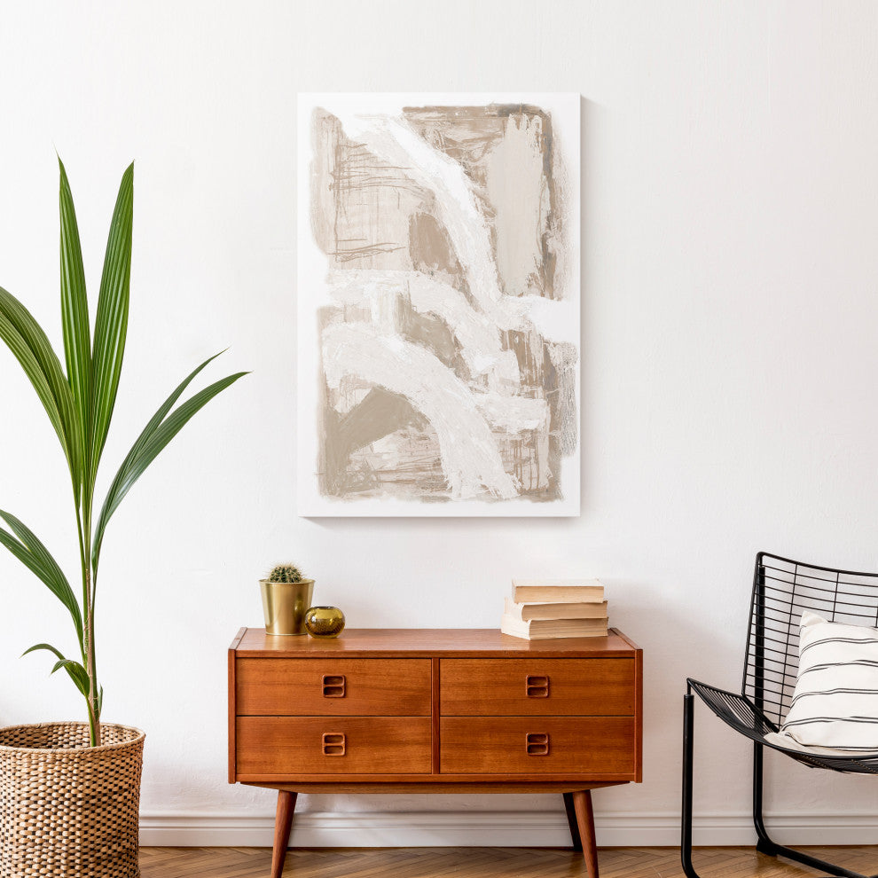 Cream Painterly Abstract 20x30 Canvas Wall Art