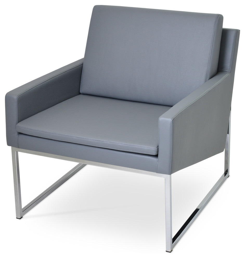 Nova Metal , Gray Leatherette, Chrome Sled Base