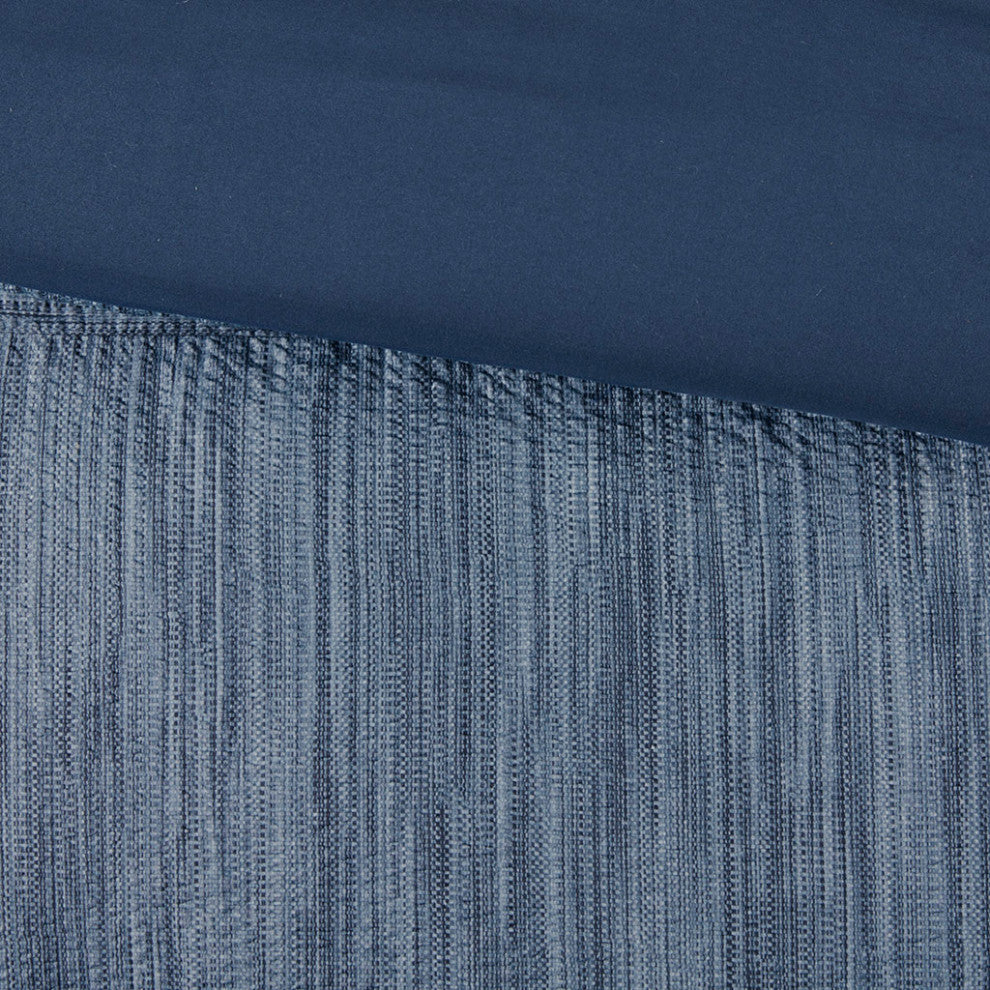 Madison Park Walter 7 Piece Printed Seersucker Comforter Set, Navy