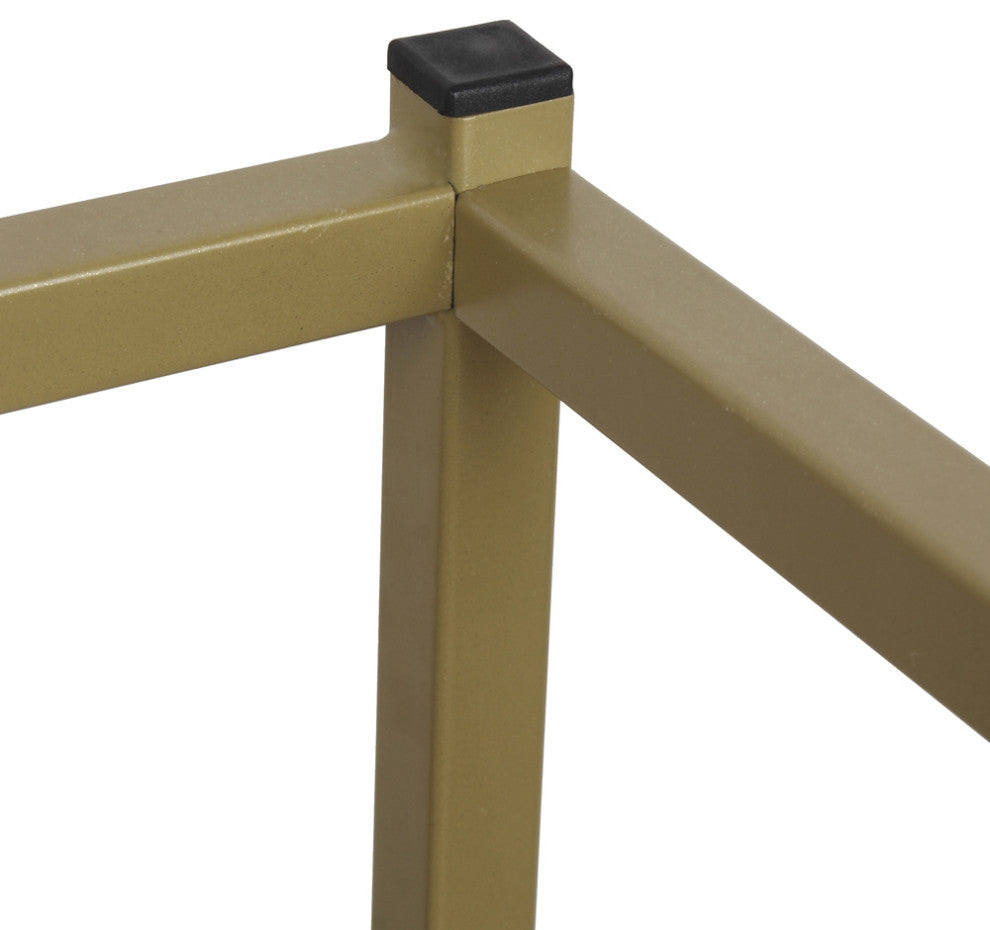 GIA 24 Inch beige backless Bar Stool with Brass Metal Fram,set of 2