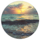 Colorful Bluish Waters At Sunset, Seashore Disc Metal Artwork, 11"
