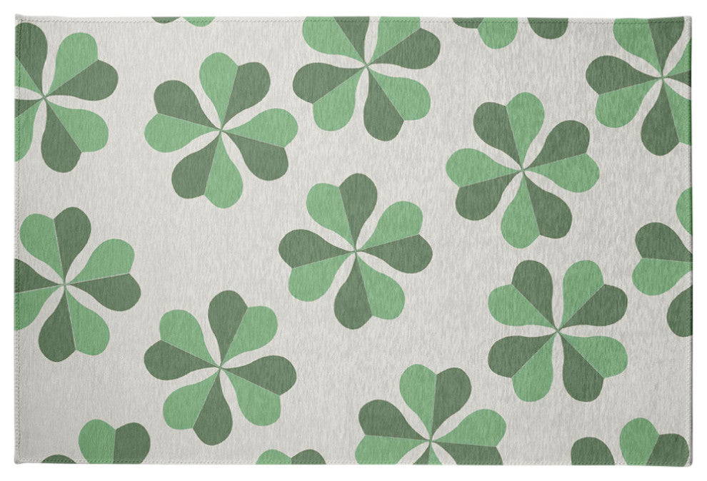 Lucky Patch St. Patrick's Day Chenille Rug, Laurel Tree Green, 4'x6'