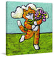 Marmont Hill, "Tiger Cat Flower Dance" by Janet Nelson on Wrapped Canvas, 48x48