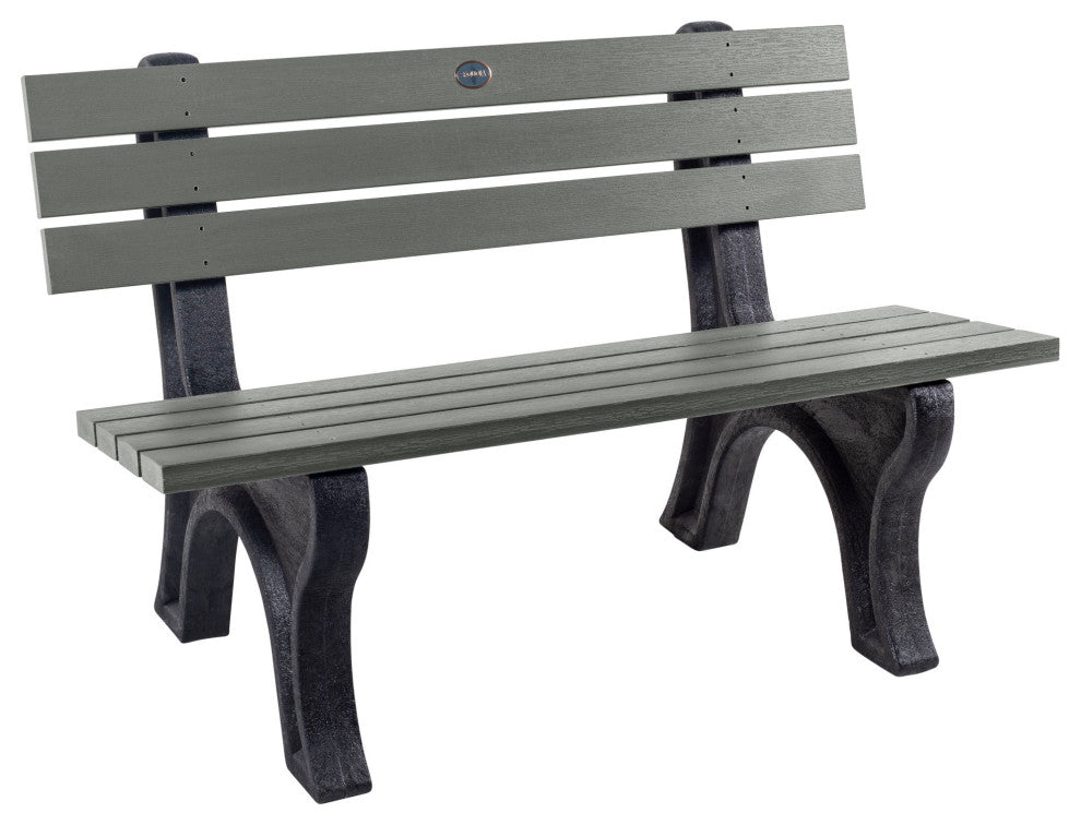 Aurora Traditional 4' Park Bench, Weathered Acorn, Coastal Teak