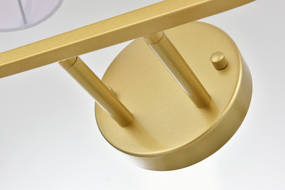 2 Light Brass And Clear Bath Sconce