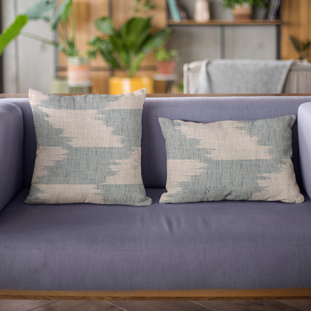 Plutus Blue Faded Abstract Luxury Throw Pillow, 26"x26"