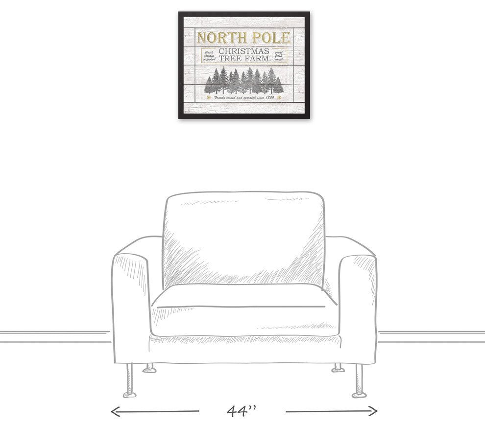 North Pole Christmas Tree Farm 16x20 Black Framed Canvas