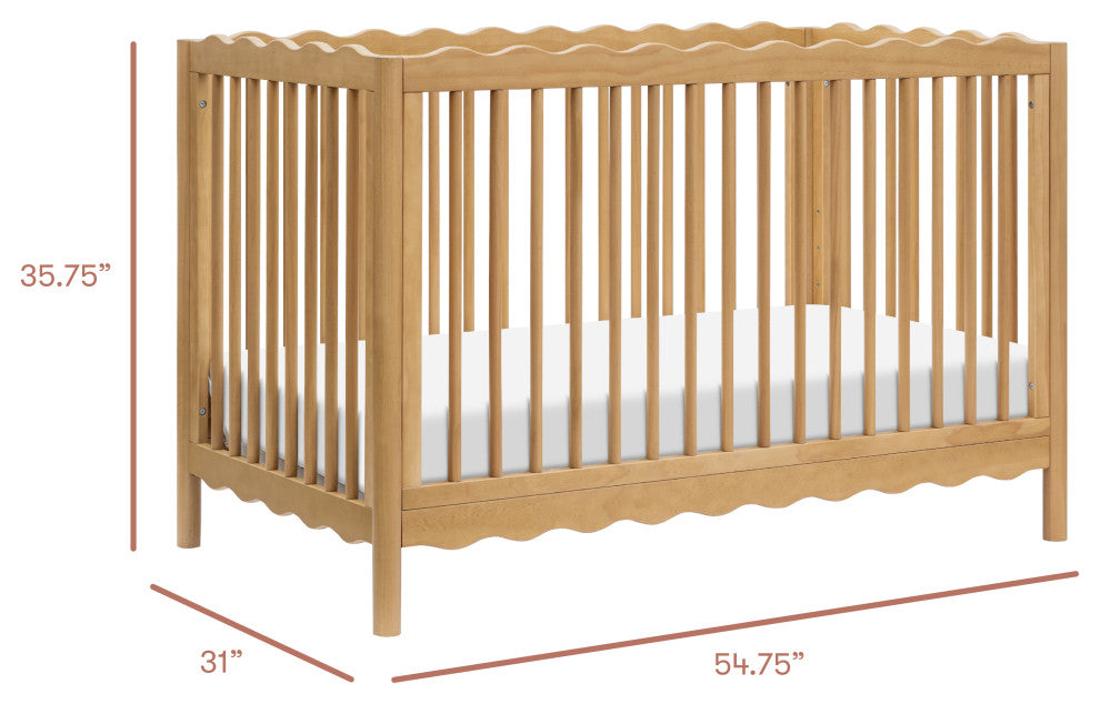 Swell 4-in-1 Convertible Crib With Toddler Bed Conversion Kit, Honey