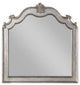 Benzara BM275065 43" Wood Mirror, Scalloped Crown Top, Poly Resin, Silver