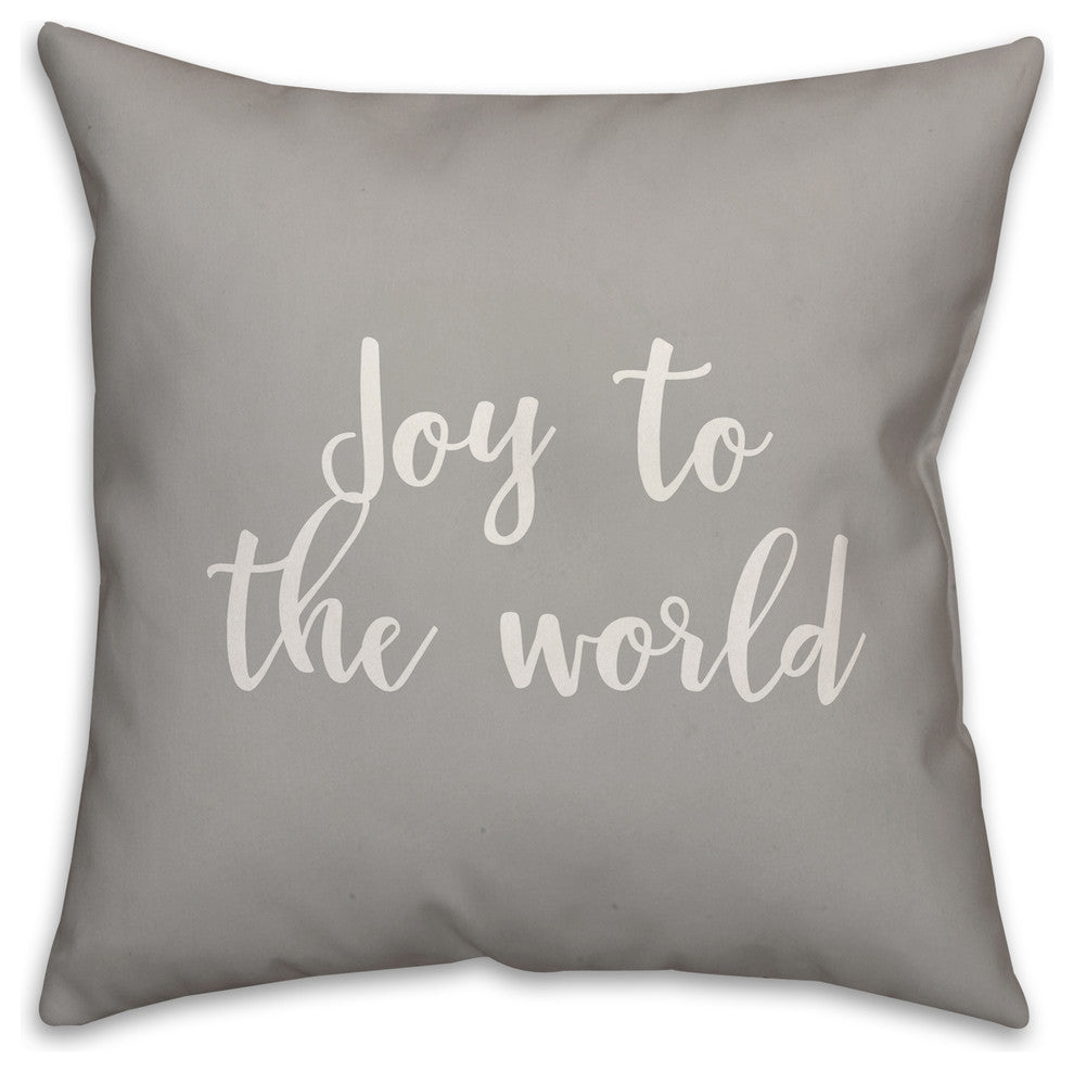 Joyeux Noel, Gray 18x18 Throw Pillow Cover