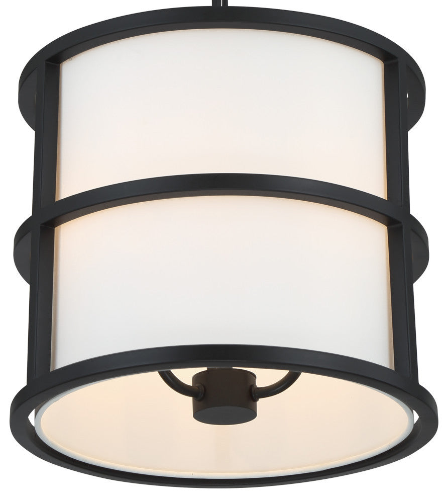 Brian Patrick Flynn for Crystorama Hulton 3 Light Matte Black Pendant