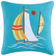 Zuma Bay Square Sailboat Pillow by C & F