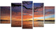 Beautiful Sunset Beach In Phuket, Seashore Canvas Art Print, 60"x32", 5 Panels