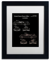 'Batmobile Car Patent, 1966, Black' Matted Framed Canvas Art by Claire Doherty