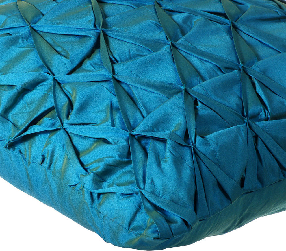 Blue Throw Pillow Covers 16"x16" Silk, Blue Compatible