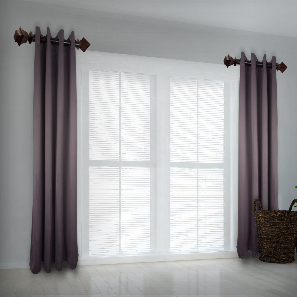 Bach 1.5" dia. Side Curtain Rod 12-20 inch long (Set of 2), Cocoa