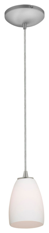 Access Lighting 28069-1C Sydney 1 Light Mini Pendant - Brushed Steel / Amber