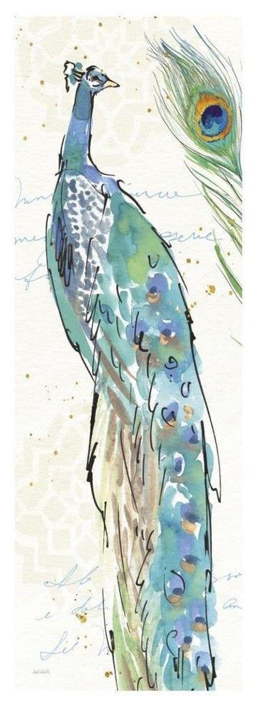 "Peacock Garden IV" Digital Paper Print by Anne Tavoletti, 20"x56"